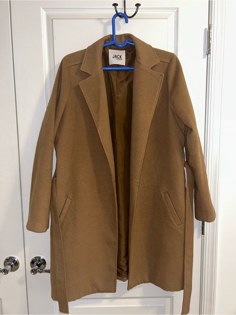 BB Dakota Camel Open-Front Trench Coat